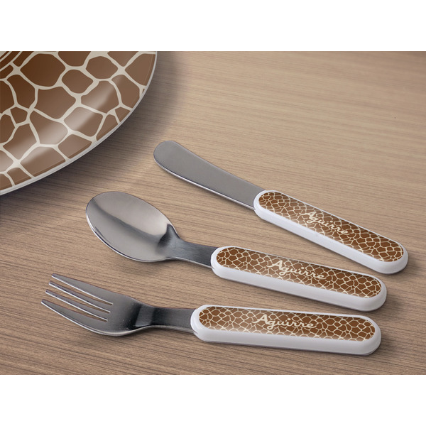 Giraffe Print Kids Flatware w/ Plate