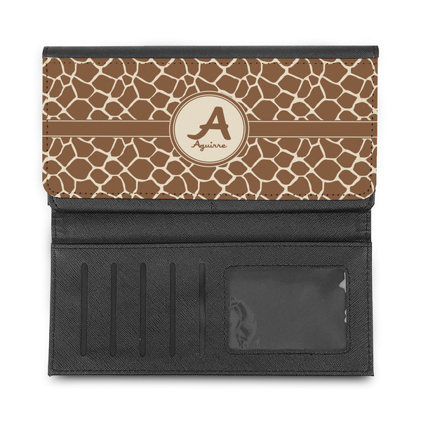 Giraffe Print Ladies Wallet - Half Way Open