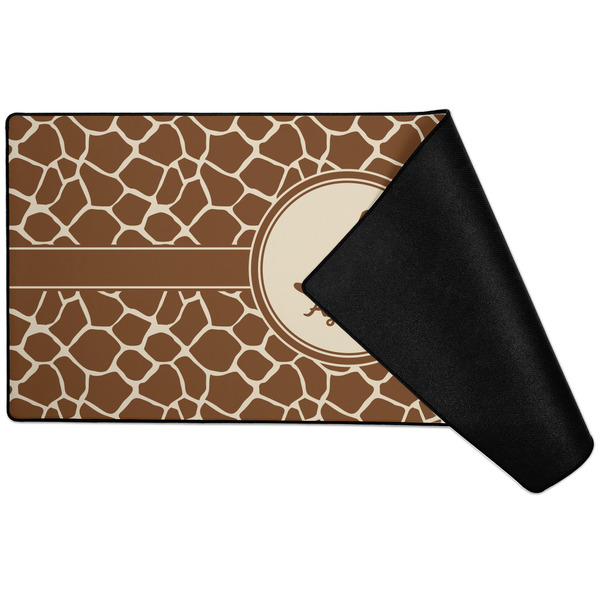 Giraffe Print Large Gaming Mats - FRONT W/ FOLD