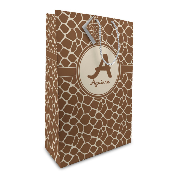 Custom Giraffe Print Large Gift Bag (Personalized)