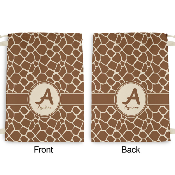 Giraffe Print Large Laundry Bag - Front & Back View