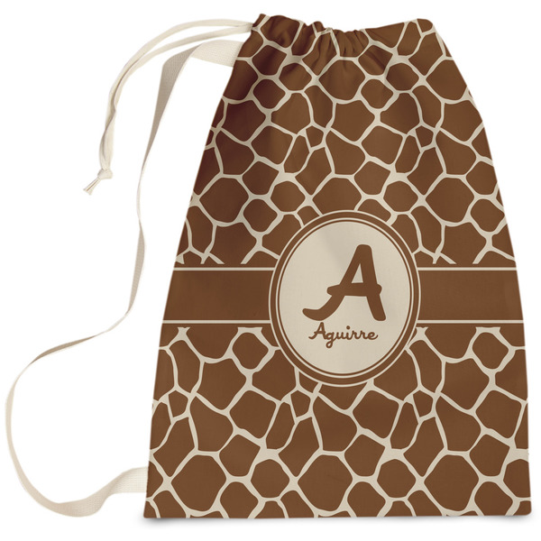 Custom Giraffe Print Laundry Bag - Large (Personalized)