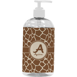 Giraffe Print Plastic Soap / Lotion Dispenser (16 oz - Large - White) (Personalized)