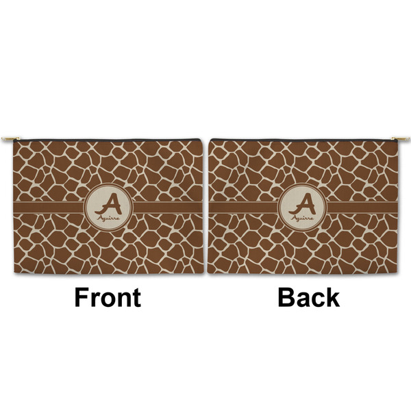 Giraffe Print Large Zipper Pouch Approval (Front and Back)