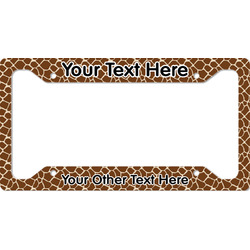 Giraffe Print License Plate Frame (Personalized)