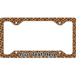 Giraffe Print License Plate Frame - Style C (Personalized)