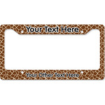 Giraffe Print License Plate Frame - Style B (Personalized)