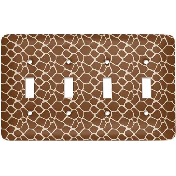 Custom Giraffe Print Light Switch Cover (4 Toggle Plate)