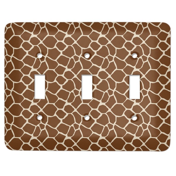 Custom Giraffe Print Light Switch Cover (3 Toggle Plate)