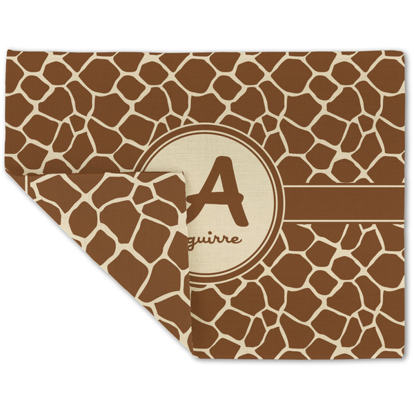 Giraffe Print Linen Placemat - Folded Corner (double side)