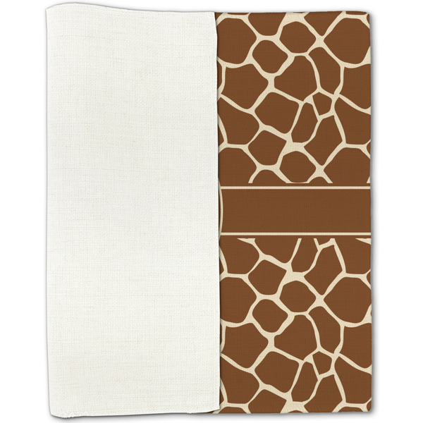 Giraffe Print Linen Placemat - Folded Half