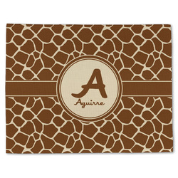 Giraffe Print Single-Sided Linen Placemat - Single w/ Name and Initial