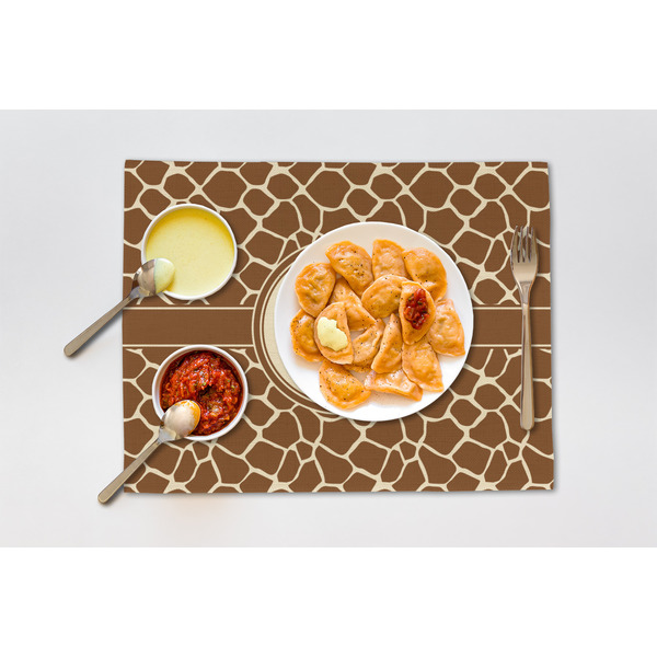 Giraffe Print Linen Placemat - Lifestyle (single)
