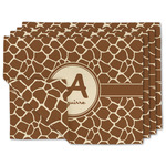 Giraffe Print Linen Placemat w/ Name and Initial