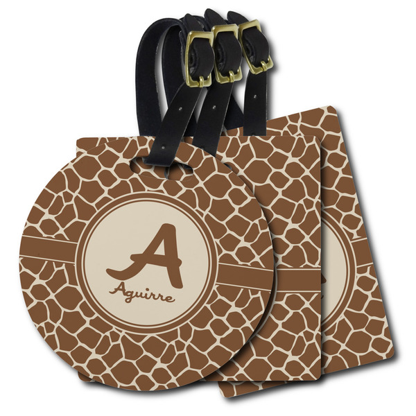 Custom Giraffe Print Plastic Luggage Tag (Personalized)