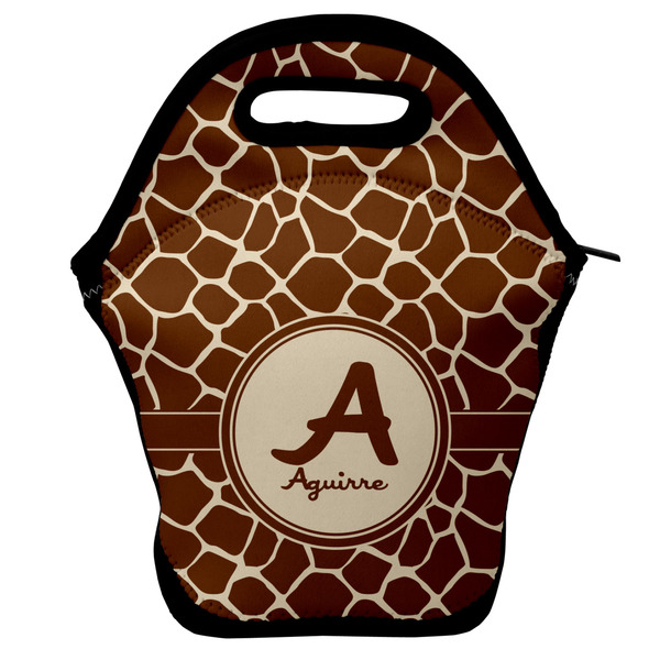 Custom Giraffe Print Lunch Bag w/ Name and Initial