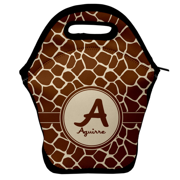 Custom Giraffe Print Lunch Bag w/ Name and Initial