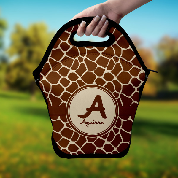 Giraffe Print Lunch Bag - Hand