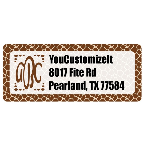 Custom Giraffe Print Return Address Labels (Personalized)