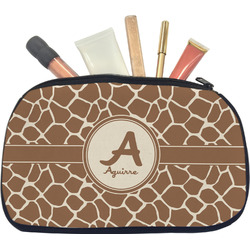 Giraffe Print Makeup / Cosmetic Bag - Medium (Personalized)
