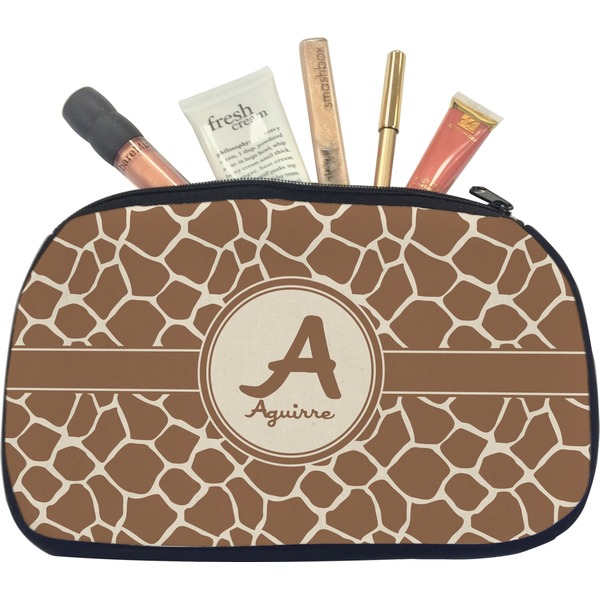 Custom Giraffe Print Makeup / Cosmetic Bag - Medium (Personalized)