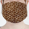 Giraffe Print Mask - Pleated (new) Front View on Girl