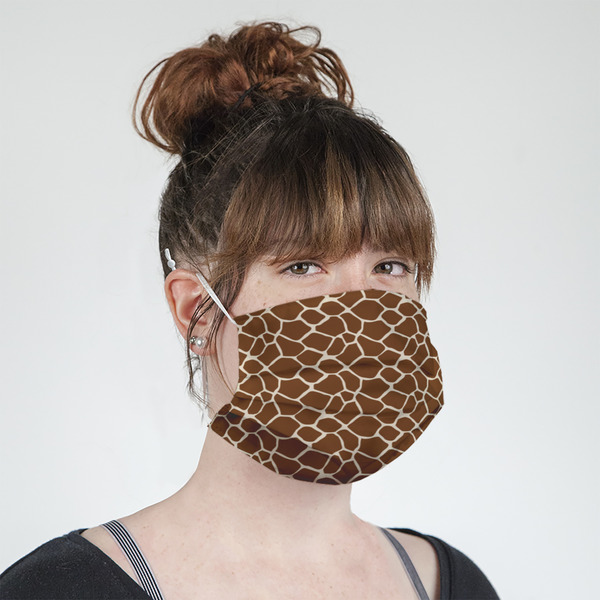 Giraffe Print Mask - Quarter View on Girl
