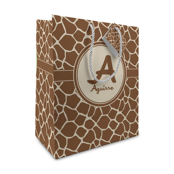 Custom Giraffe Print Medium Gift Bag (Personalized)