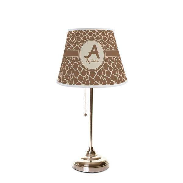 Giraffe Print Poly Film Empire Lampshade - On Stand