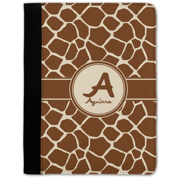 Custom Giraffe Print Notebook Padfolio - Medium w/ Name and Initial