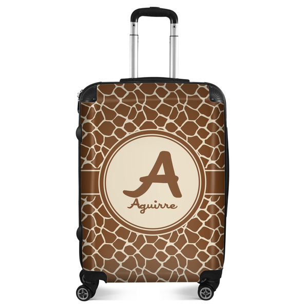 Custom Giraffe Print Suitcase - 24" Medium - Checked (Personalized)