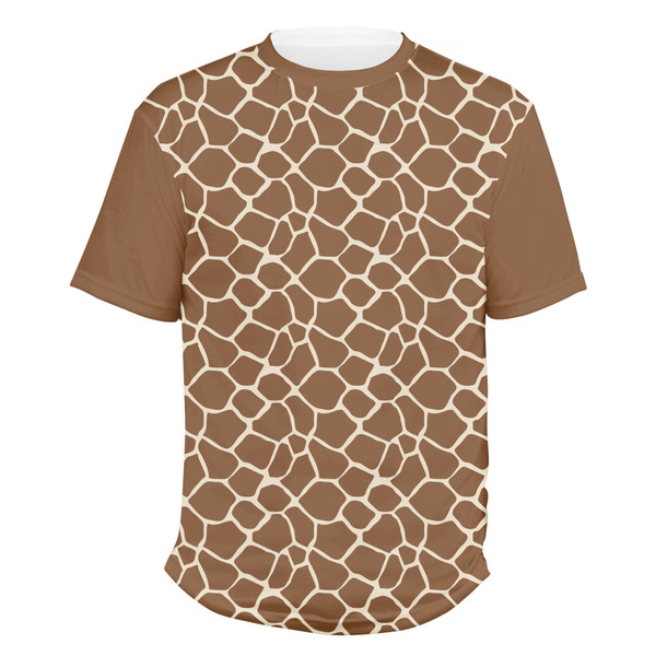 Custom Giraffe Print Men's Crew T-Shirt - 3X Large