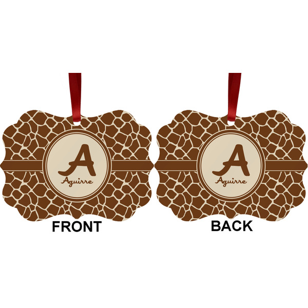 Giraffe Print Metal Benilux Ornament - Front and Back (APPROVAL)