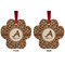 Giraffe Print Metal Paw Ornament - Front and Back