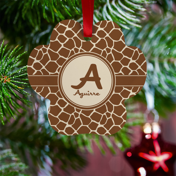 Giraffe Print Metal Paw Ornament - Lifestyle