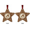 Giraffe Print Metal Star Ornament - Front and Back