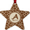 Giraffe Print Metal Star Ornament - Front