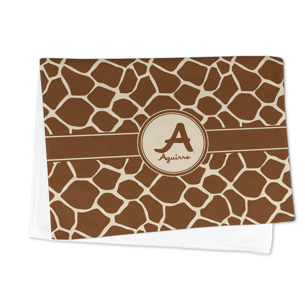Giraffe Print Microfiber Dish Towel - FOLDED HALF