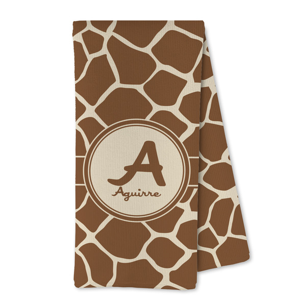 Custom Giraffe Print Kitchen Towel - Microfiber (Personalized)