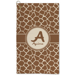 Giraffe Print Microfiber Golf Towel - Large (Personalized)