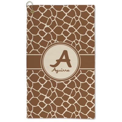 Custom Giraffe Print Microfiber Golf Towel (Personalized)