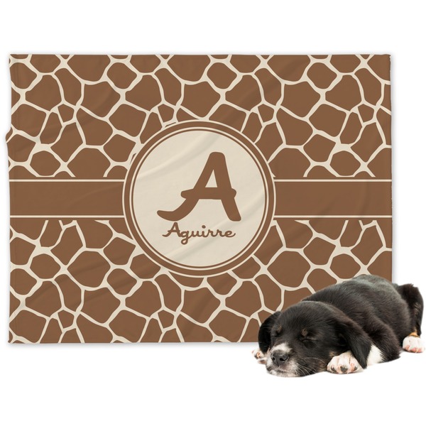 Custom Giraffe Print Dog Blanket - Regular (Personalized)