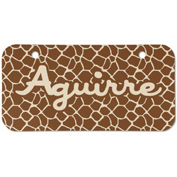 Giraffe Print Mini/Bicycle License Plate (2 Holes) (Personalized)
