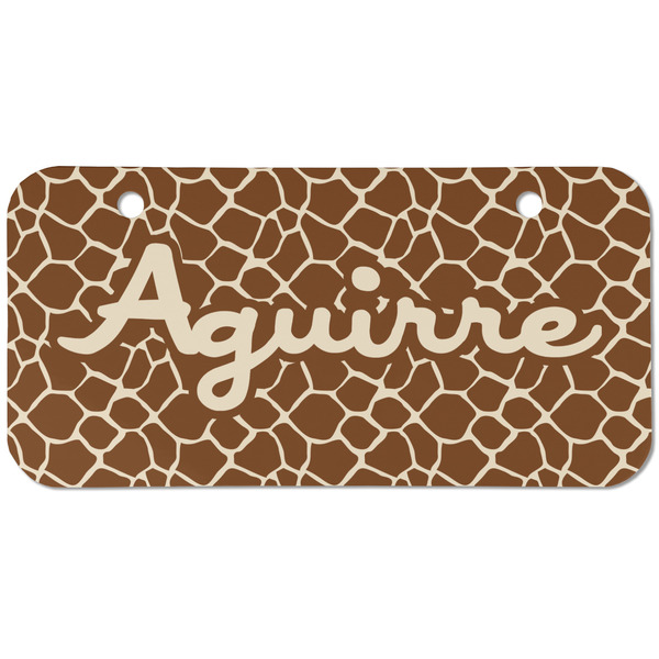 Custom Giraffe Print Mini/Bicycle License Plate (2 Holes) (Personalized)