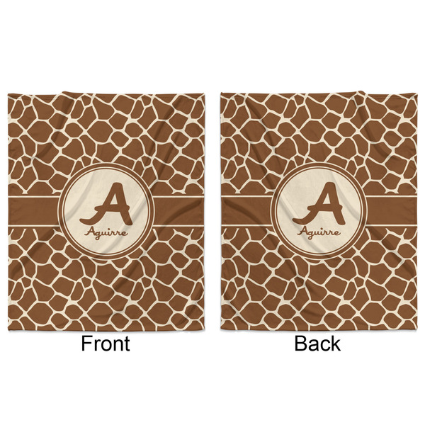 Giraffe Print Minky Blanket - 50"x60" - Double Sided - Front & Back