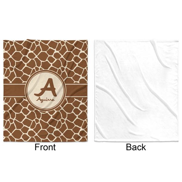 Giraffe Print Minky Blanket - 50"x60" - Single Sided - Front & Back