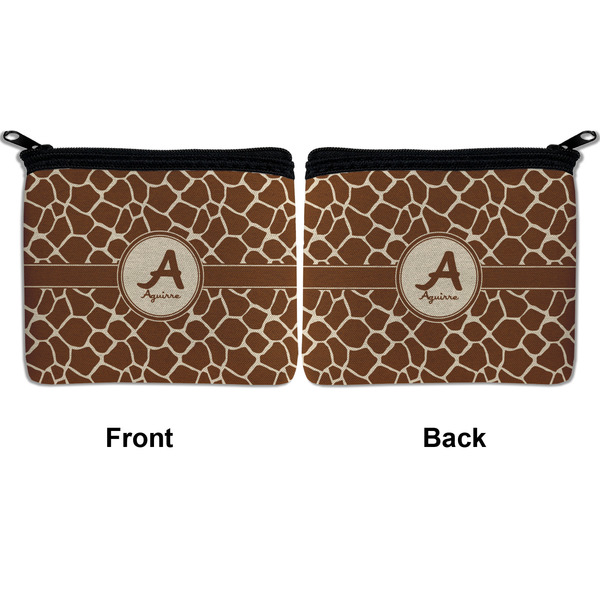 Giraffe Print Neoprene Coin Purse - Front & Back (APPROVAL)