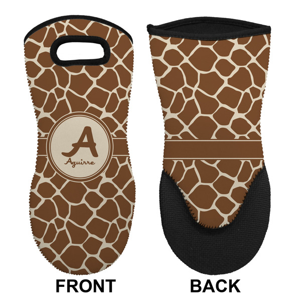 Giraffe Print Neoprene Oven Mitt (Front & Back)