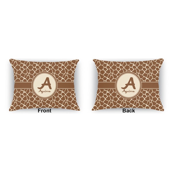 Giraffe Print  Outdoor Rectangular Throw Pillow (Front and Back)