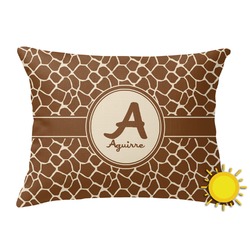 Giraffe Print Outdoor Throw Pillow (Rectangular) (Personalized)